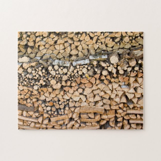 Chopped wood on a pile jigsaw puzzle (Horizontal)