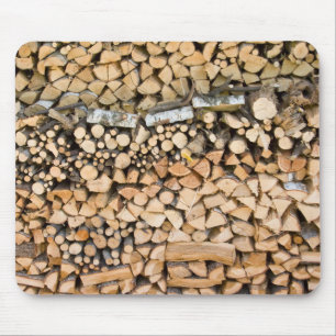 Chopped wood on a pile mousepad