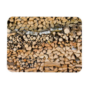Chopped wood on a pile rectangular magnet