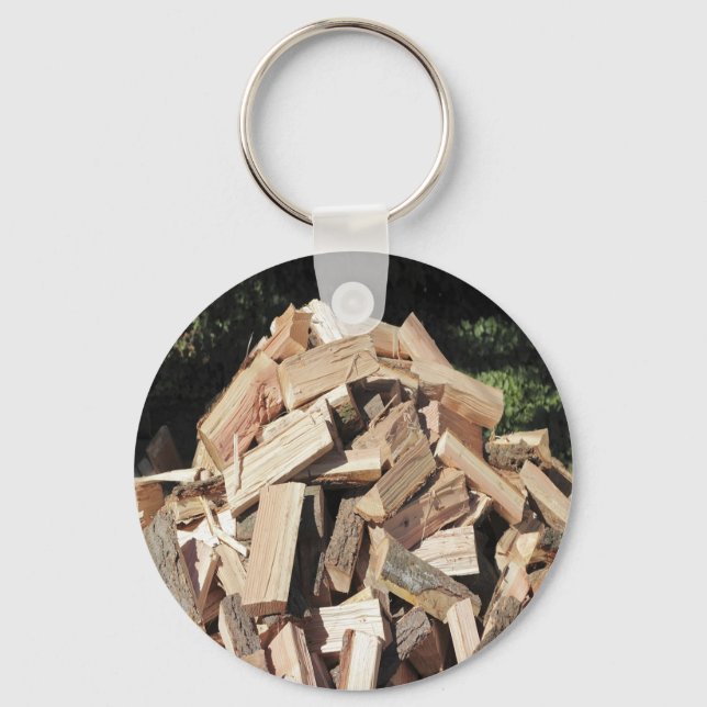 Chopped Wood Pile Outside Key Ring (Front)