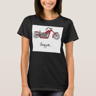 chopper. cool hip red motorcycle biker toddler tee