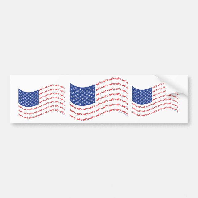 Chopper-Flag-Wave Bumper Sticker (Front)