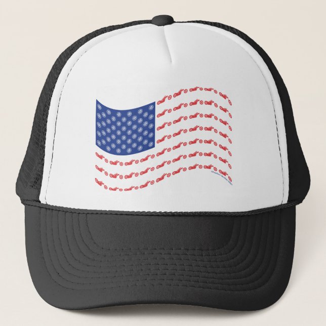 Chopper-Flag-Wave Trucker Hat (Front)