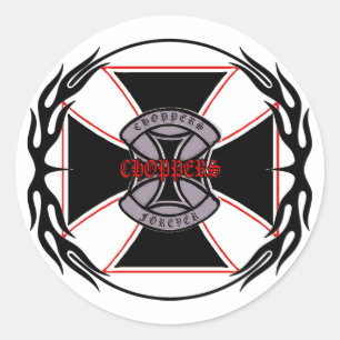 chopper maniac classic round sticker
