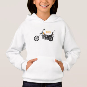 Chopper Motorcycle 1950 cartoon illustration