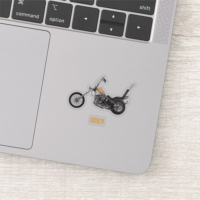 Chopper Motorcycle 1950 cartoon illustration (Detail)