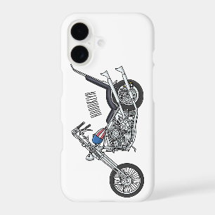 Chopper Motorcycle 1950 cartoon illustration
