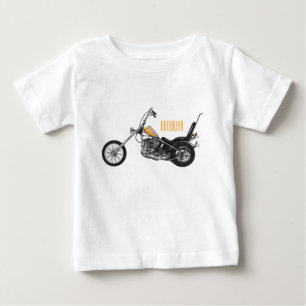 Chopper Motorcycle 1950 cartoon illustration Baby T-Shirt