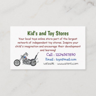 Chopper Motorcycle 1950 cartoon illustration Business Card