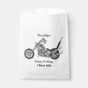 Chopper Motorcycle 1950 cartoon illustration Favour Bag