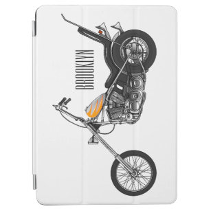 Chopper Motorcycle 1950 cartoon illustration iPad Air Cover