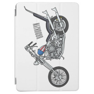 Chopper Motorcycle 1950 cartoon illustration  iPad Air Cover