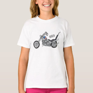 Chopper Motorcycle 1950 cartoon illustration T-Shirt