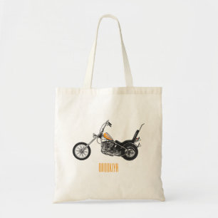 Chopper Motorcycle 1950 cartoon illustration Tote Bag