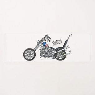 Chopper Motorcycle 1950 cartoon illustration Yoga Mat