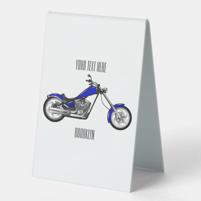 Chopper motorcycle cartoon illustration (Front)