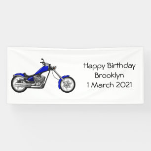 Chopper motorcycle cartoon illustration banner