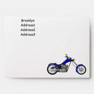 Chopper motorcycle cartoon illustration envelope