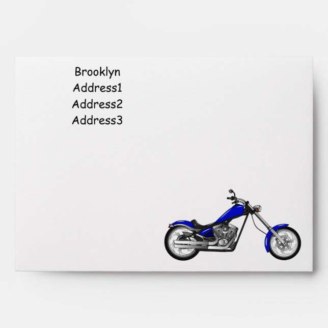 Chopper motorcycle cartoon illustration envelope (Front)