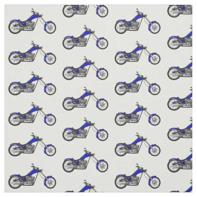 Chopper motorcycle cartoon illustration fabric (Swatch)