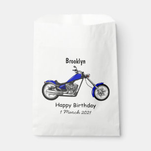 Chopper motorcycle cartoon illustration favour bag