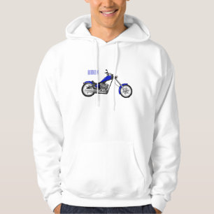Chopper motorcycle cartoon illustration hoodie