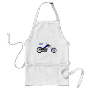 Chopper motorcycle cartoon illustration standard apron