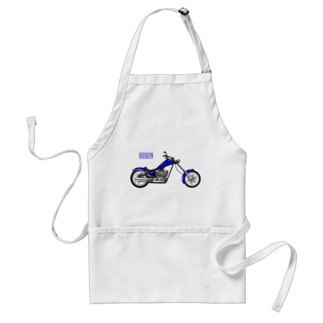 Chopper motorcycle cartoon illustration standard apron (Front)