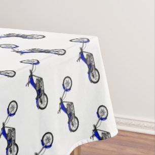 Chopper motorcycle cartoon illustration tablecloth