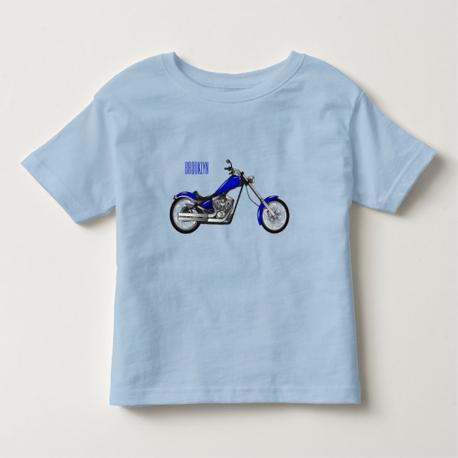 Chopper motorcycle cartoon illustration toddler T-Shirt (Front)