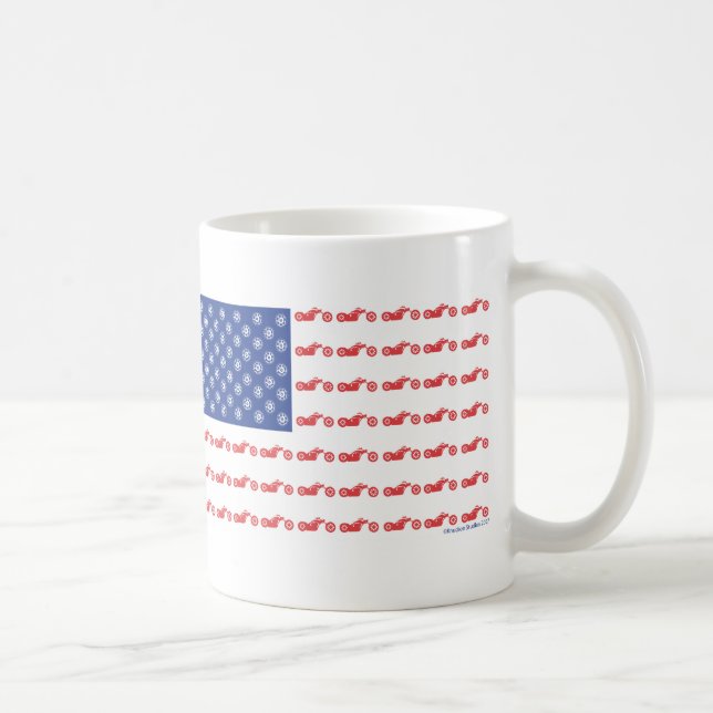 Chopper Motorcycle Patriotic Flag Coffee Mug (Right)