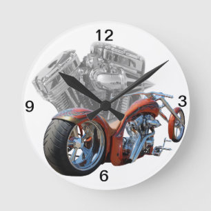 Chopper.motorcycle Round Clock