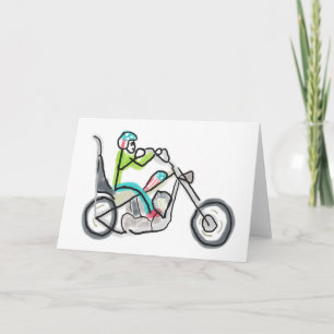 Chopper Motorcycle Stickman Card