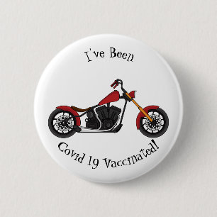 Chopper style motorcycle illustration 6 cm round badge