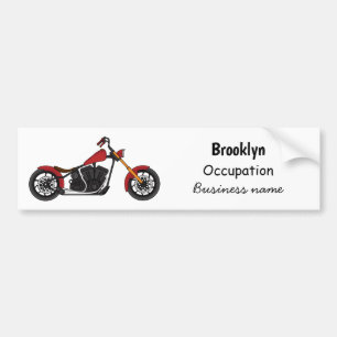 Chopper style motorcycle illustration bumper sticker