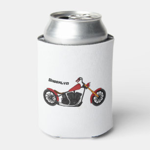 Chopper style motorcycle illustration can cooler