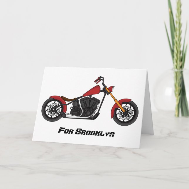 Chopper style motorcycle illustration card (Front)