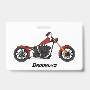 Chopper style motorcycle illustration ID badge