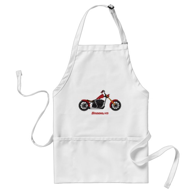 Chopper style motorcycle illustration standard apron (Front)