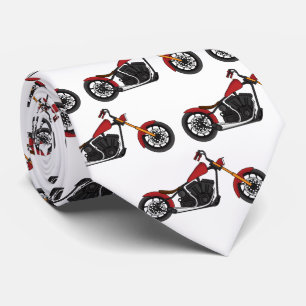 Chopper style motorcycle illustration tie