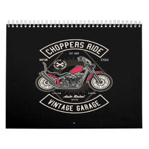 choppers ride vintage garage calendar