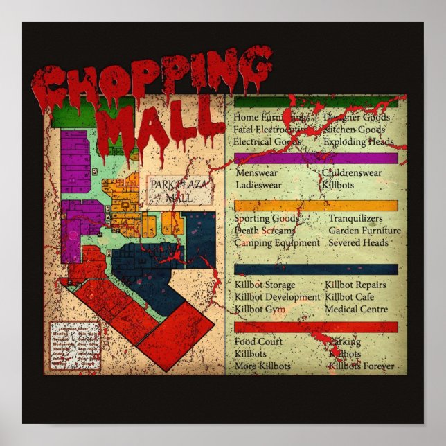 Chopping Mall V2 Horror Movie Tshirt Poster (Front)