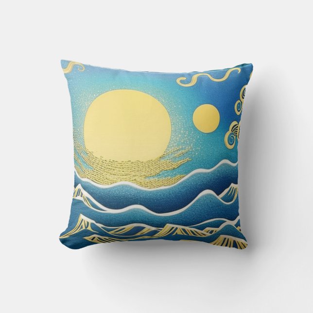 Choppy Golden Seas Cushion (Front)