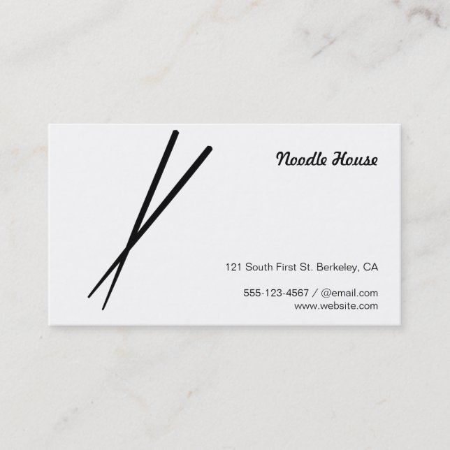 Chopsticks (variation black) business card (Front)