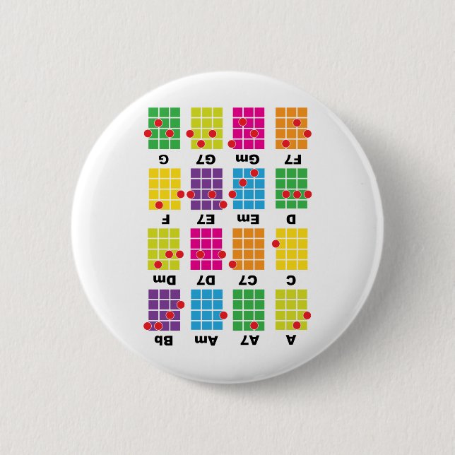 Chord Cheat Tee White 6 Cm Round Badge (Front)