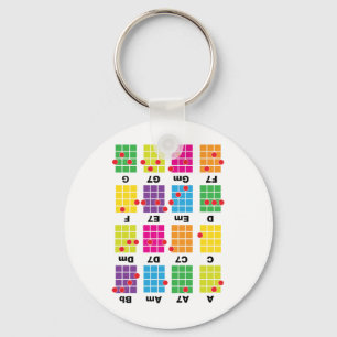 Chord Cheat Tee White Key Ring