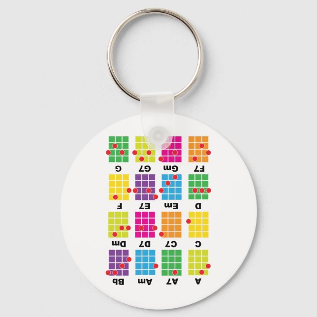 Chord Cheat Tee White Key Ring (Front)
