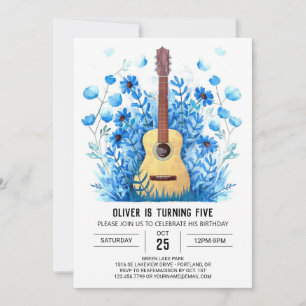  Chord Musician's Guitar Boy Birthday Invitation