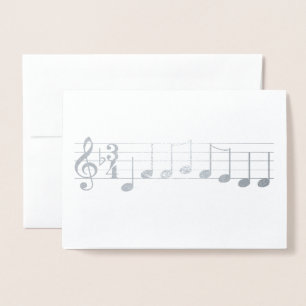 Chords We Wish you a Merry Christmas Music Notes Foil Card