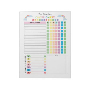 Chore Chart Custom Notepad for Kids